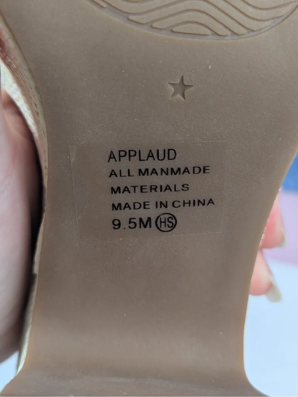 pop Applaud - Natural Woven Sandals - Size 9.5M - Chunky Platform Heel - New